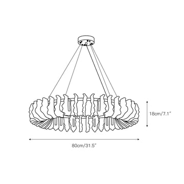Leaf Glass Chandelier – detail 4 — Dimension drawings 2
