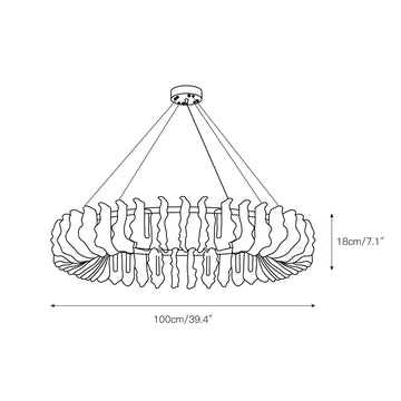 Leaf Glass Chandelier – detail 5 — Dimension drawings 3