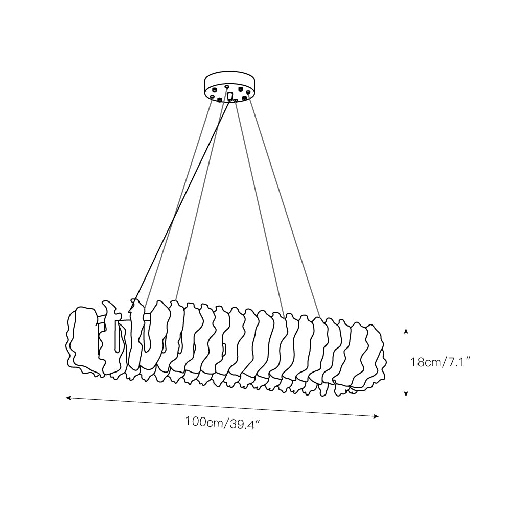 Kronleuchter aus Blattglas