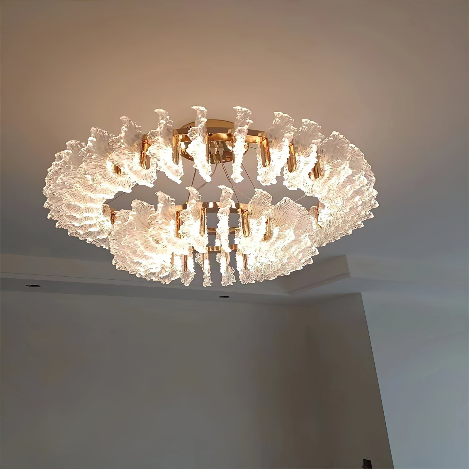 Lustre en verre feuille