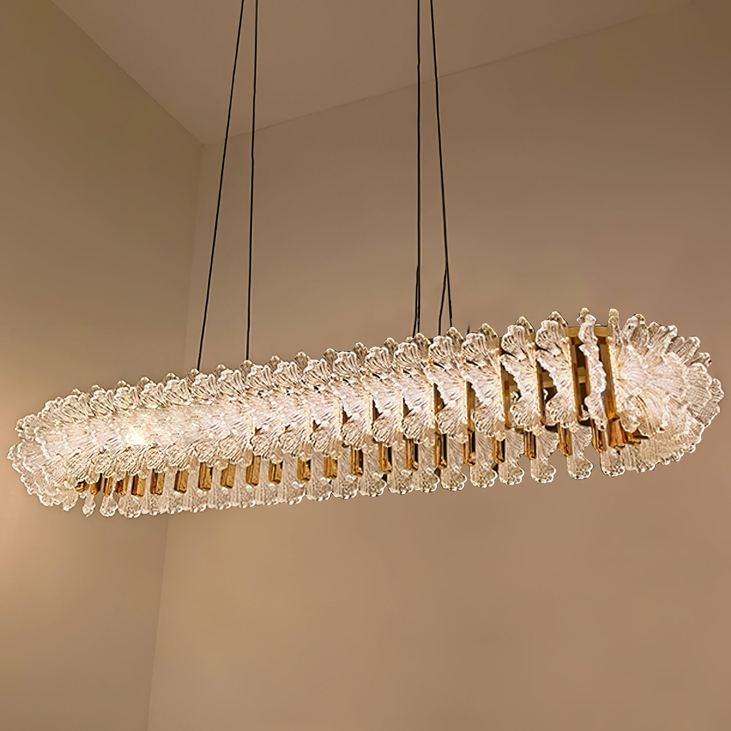 Lustre en verre feuille