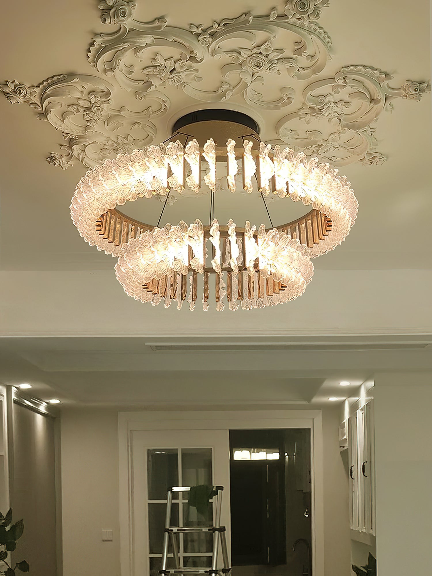 Leaf Glass Chandelier