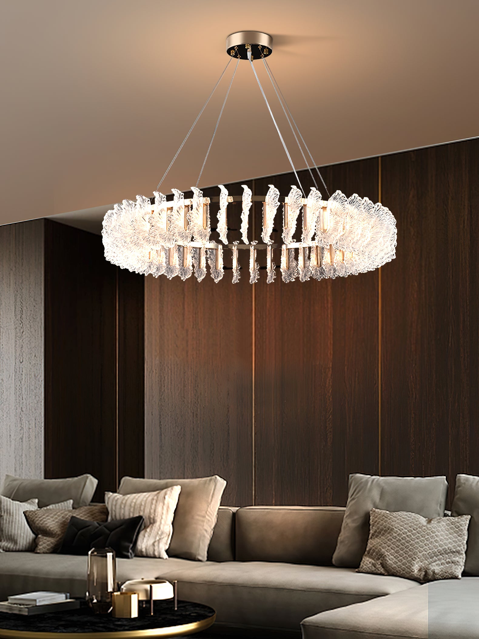 Leaf Glass Chandelier