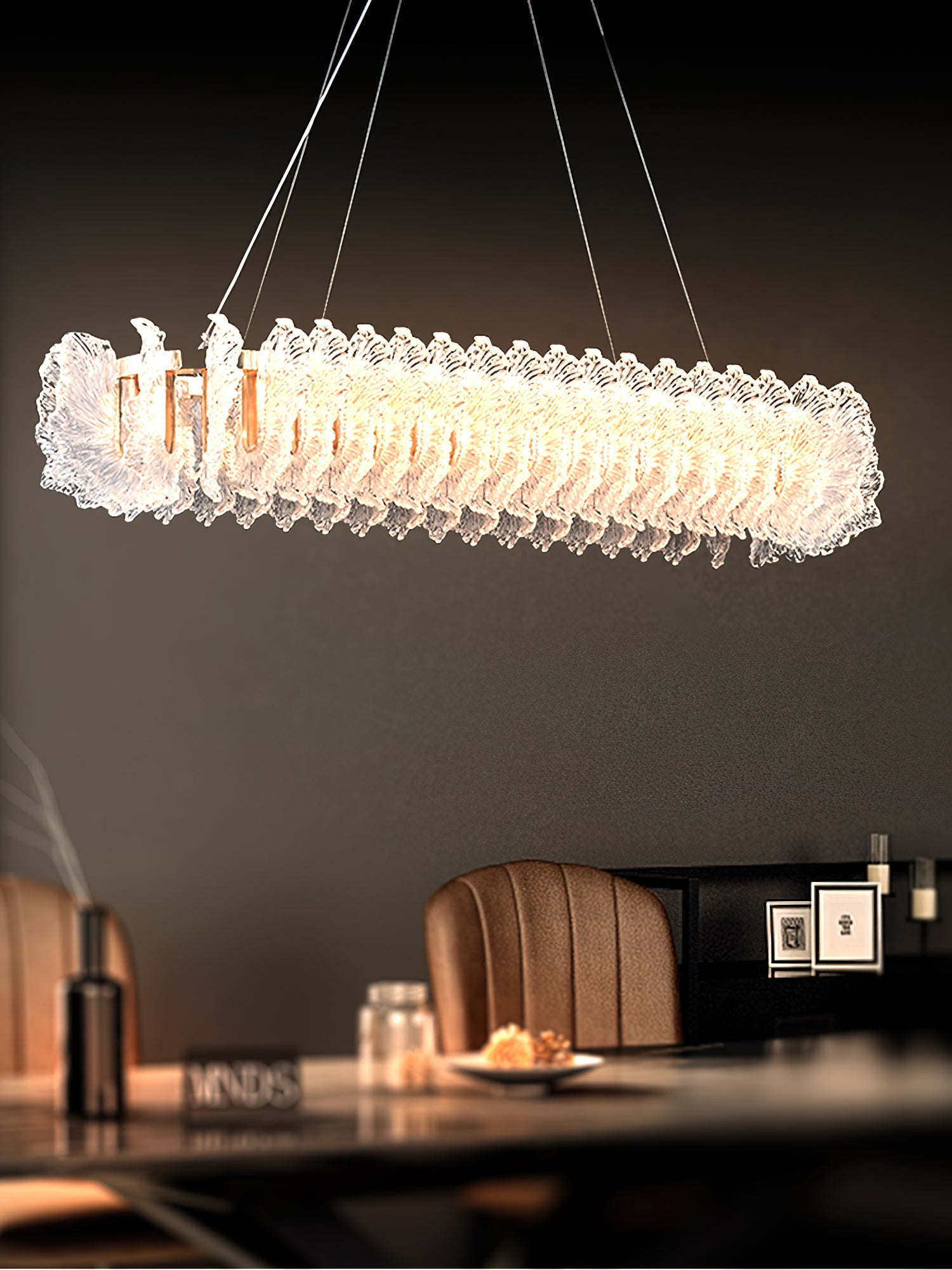 Lustre en verre feuille