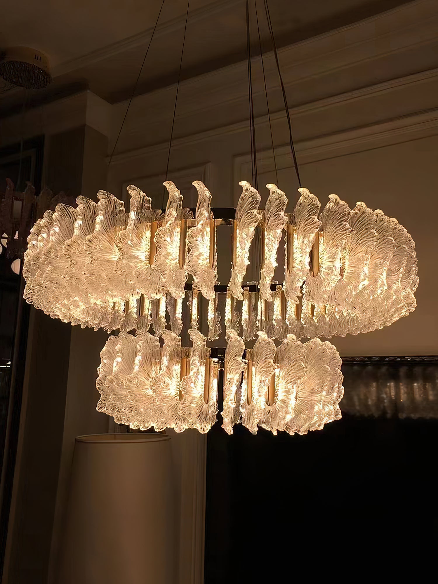 Lustre en verre feuille