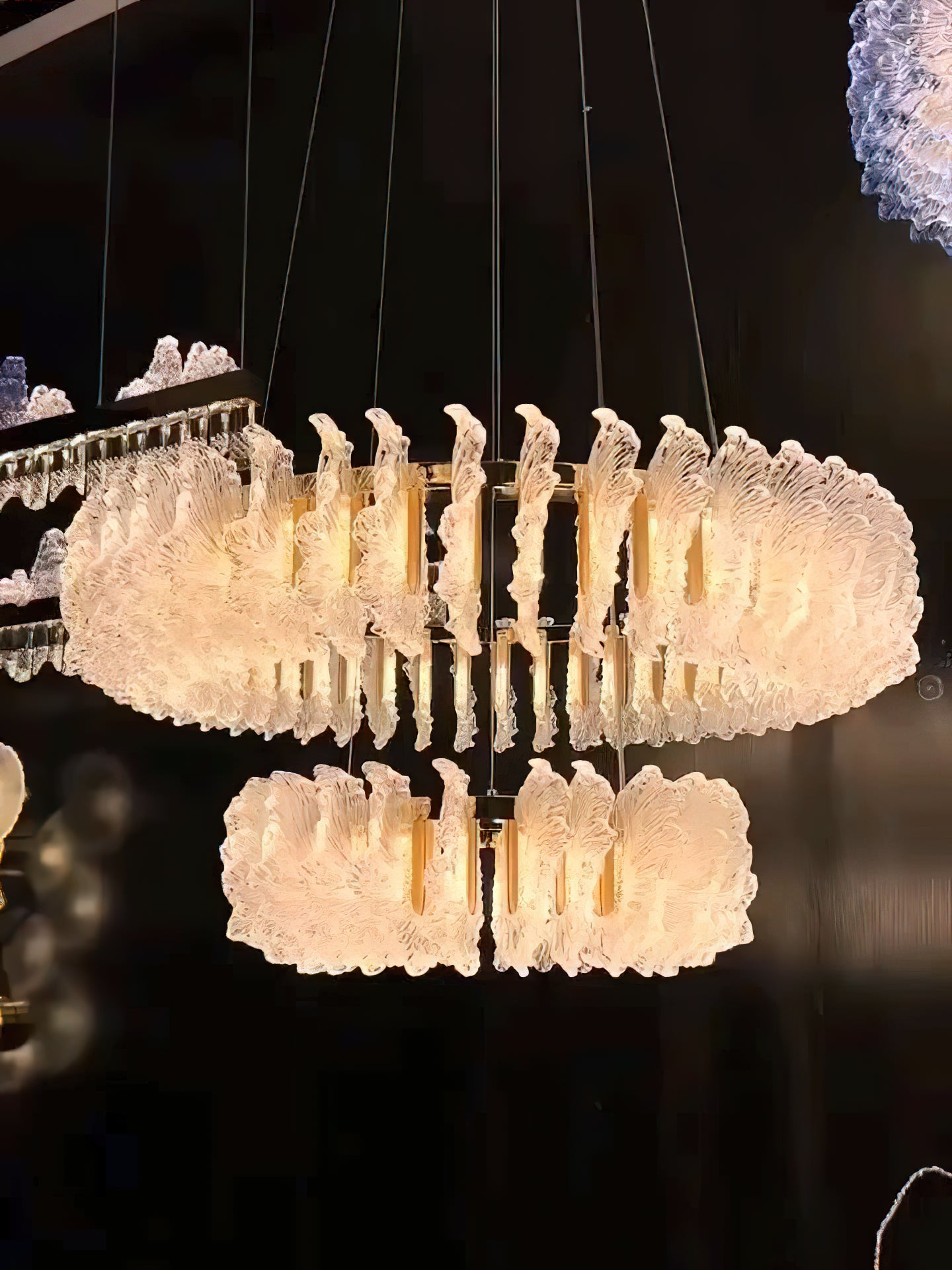 Lustre en verre feuille