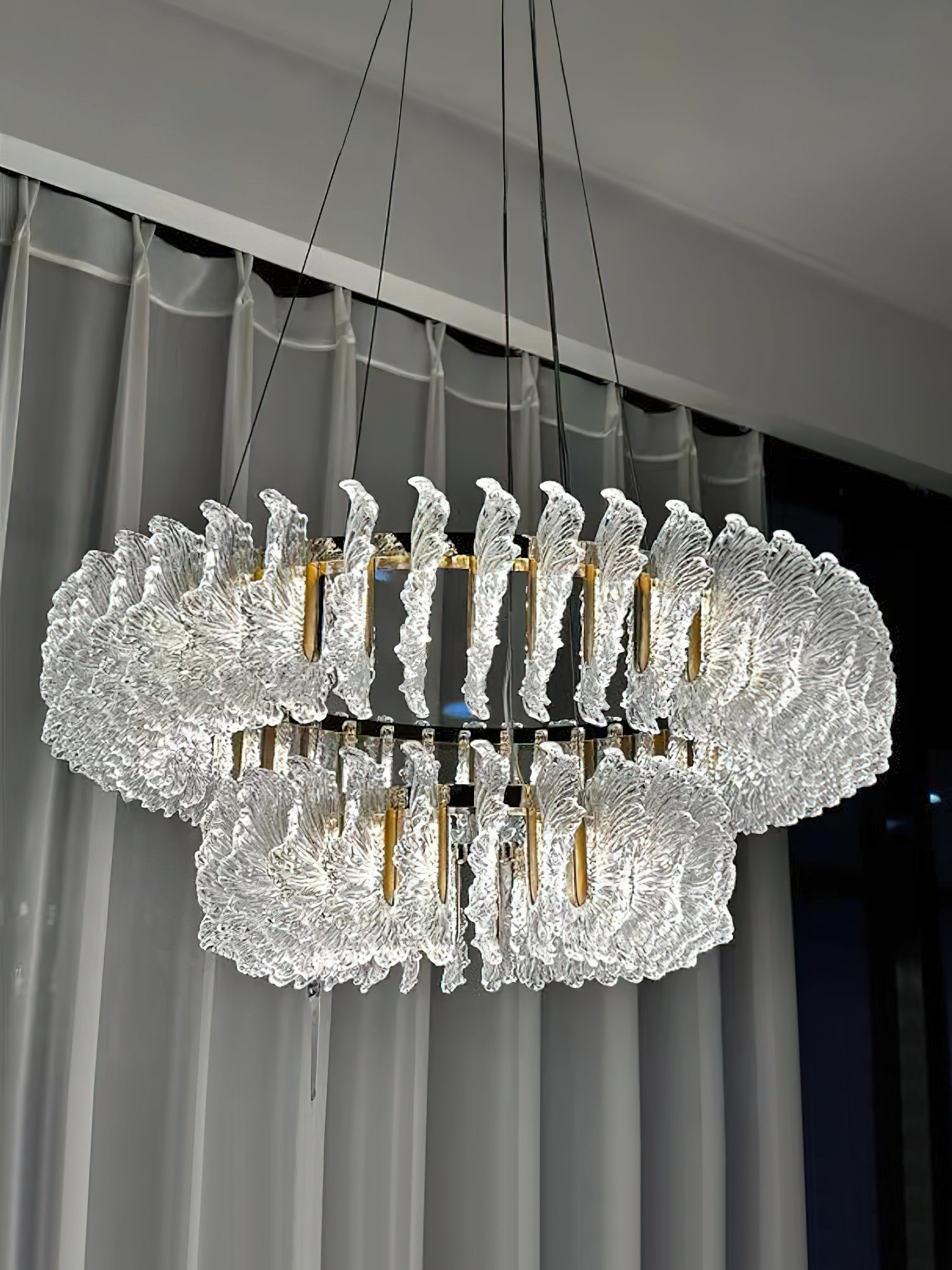 Lustre en verre feuille