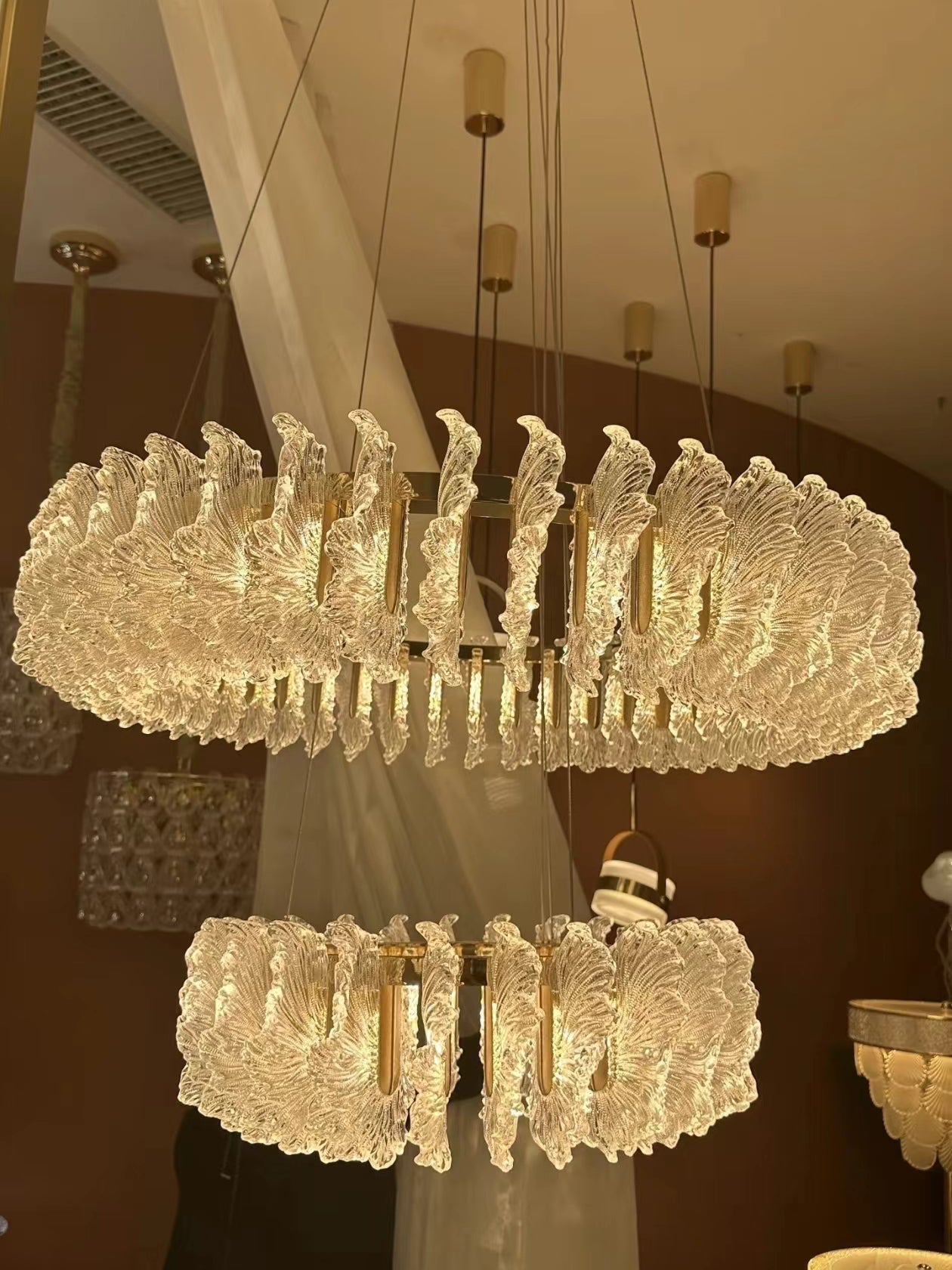 Lustre en verre feuille