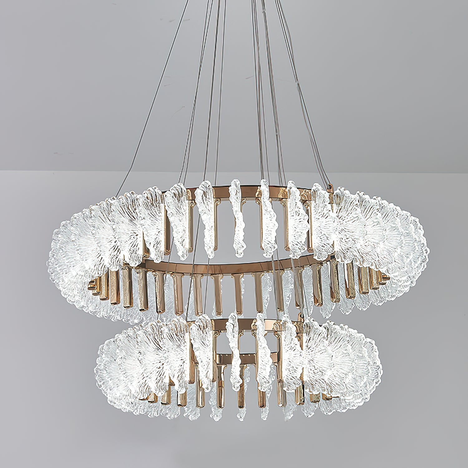 Lustre en verre feuille