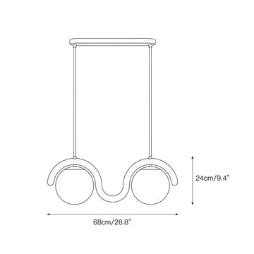 Lenox Linear Ball Pendant Lamp – detail 4 — Dimension drawings 2