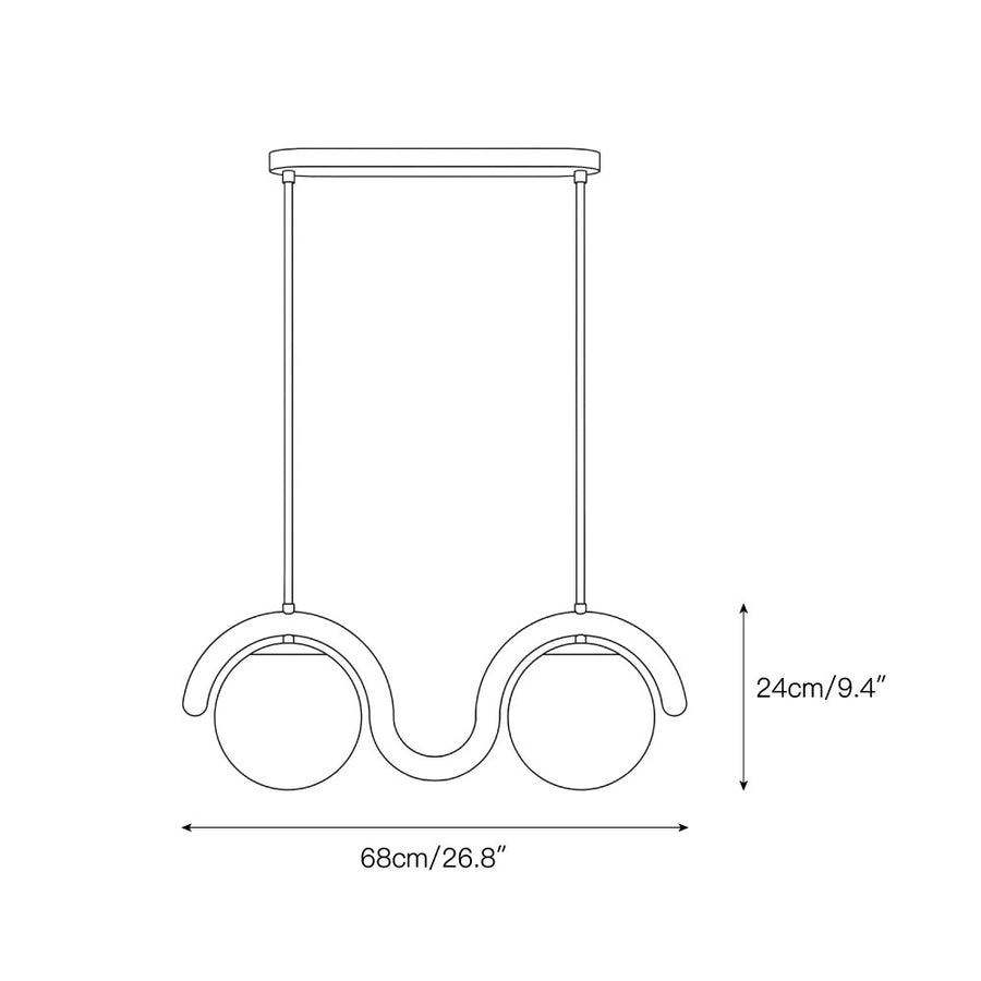 Lenox Linear Ball Pendant Lamp – detail 4 — Dimension drawings 2