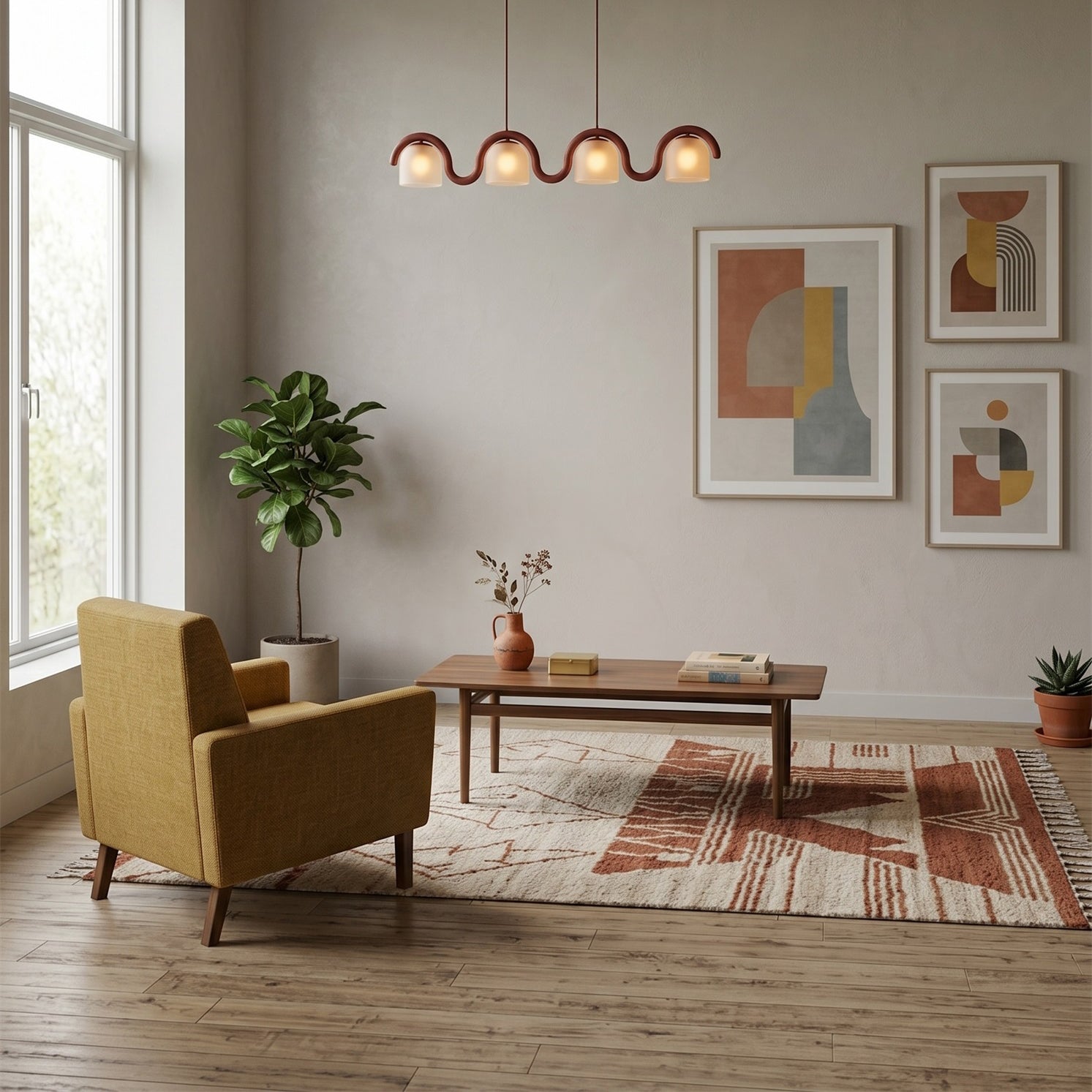 Lenox Linear Glass Chandelier