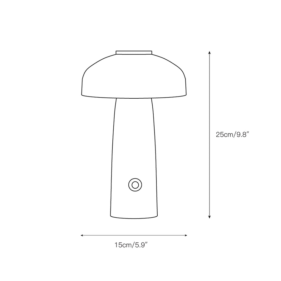 Leon Mushroom Table Lamp (built-in battery) – detail 3 — Dimension drawings 1