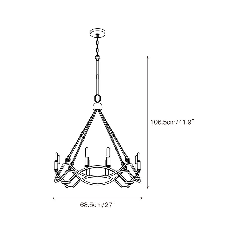 Leona Chandelier – detail 3 — Dimension drawings 1
