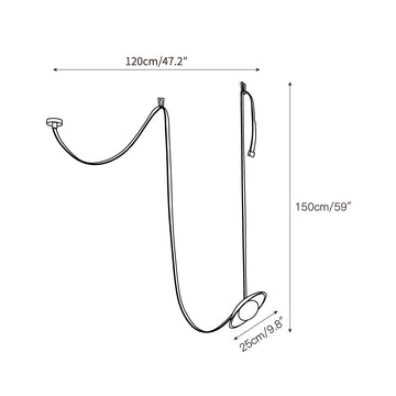 Light Rail Leather Pendant Lamp – detail 3 — Dimension drawings 1