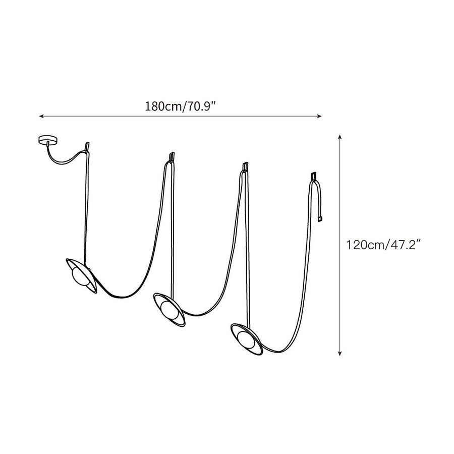 Light Rail Leather Pendant Lamp – detail 4 — Dimension drawings 2