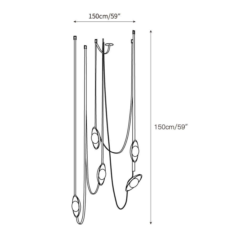 Light Rail Leather Pendant Lamp – detail 5 — Dimension drawings 3