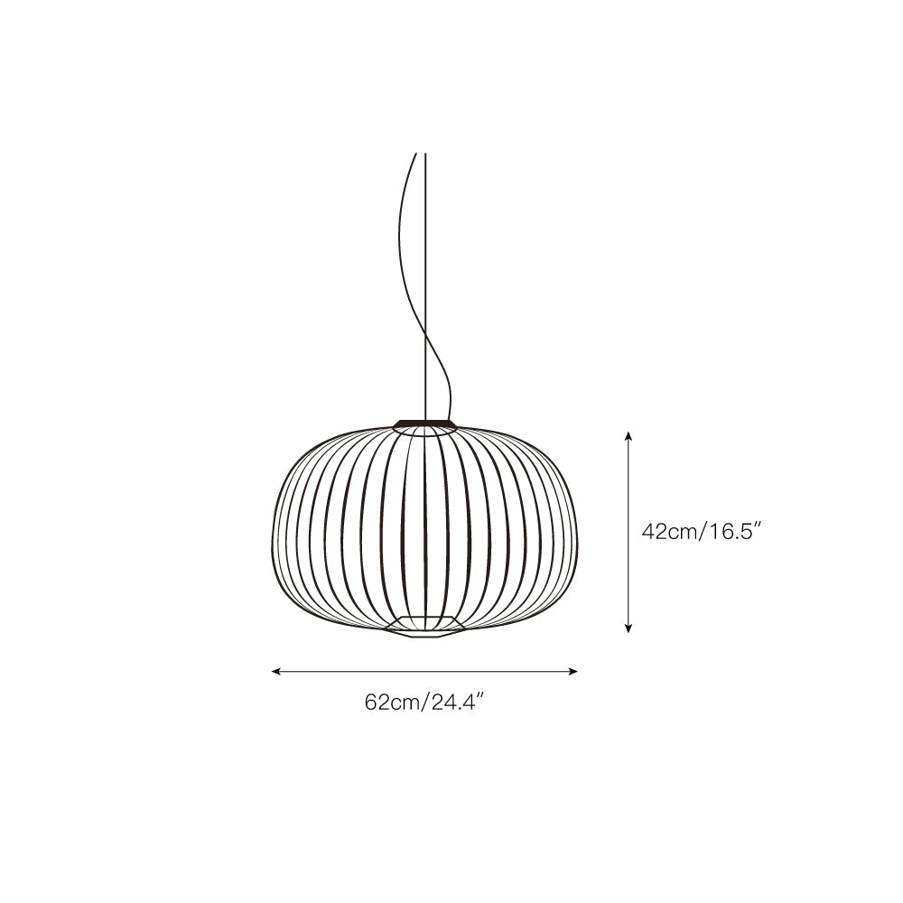 Lampe à suspension légère à cage à rayons 