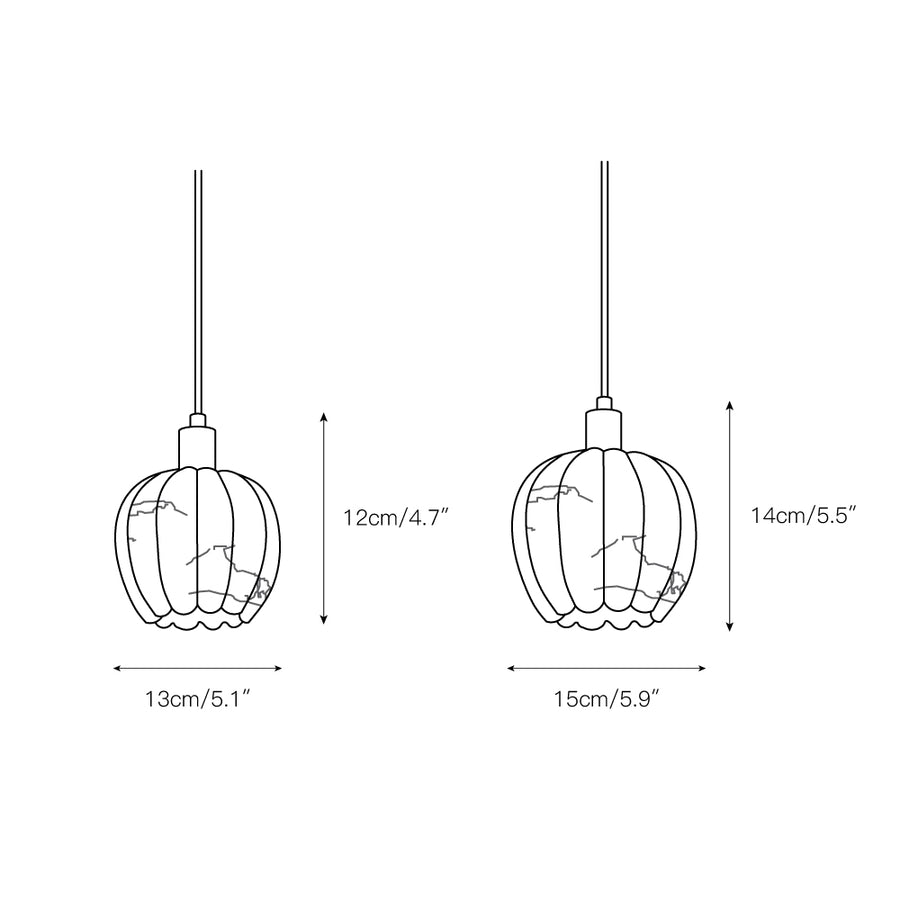 Lilin Alabaster Pendant Light – detail 3 — Dimension drawings 1