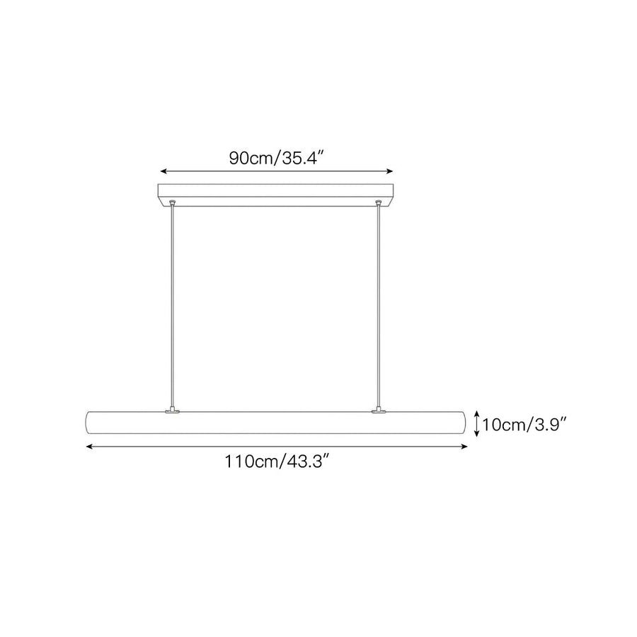 Lampada a sospensione lineare Liorvane in alabastro — Dimension drawings 1