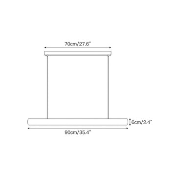 Lámpara Colgante Lineal Liorvane de Alabastro — Dimension drawings 1