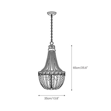 Littlefield Beaded Chandelier – detail 3 — Dimension drawings 1