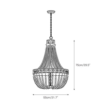 Littlefield Beaded Chandelier – detail 5 — Dimension drawings 3