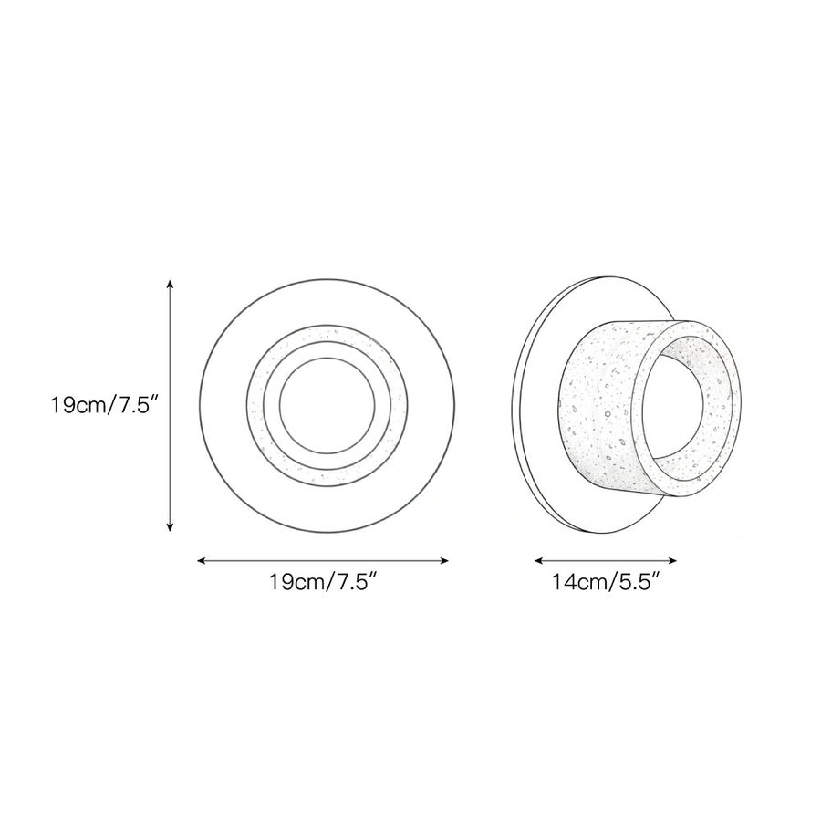 Logatec Travertine Wall Lamp – detail 3 — Dimension drawings 1
