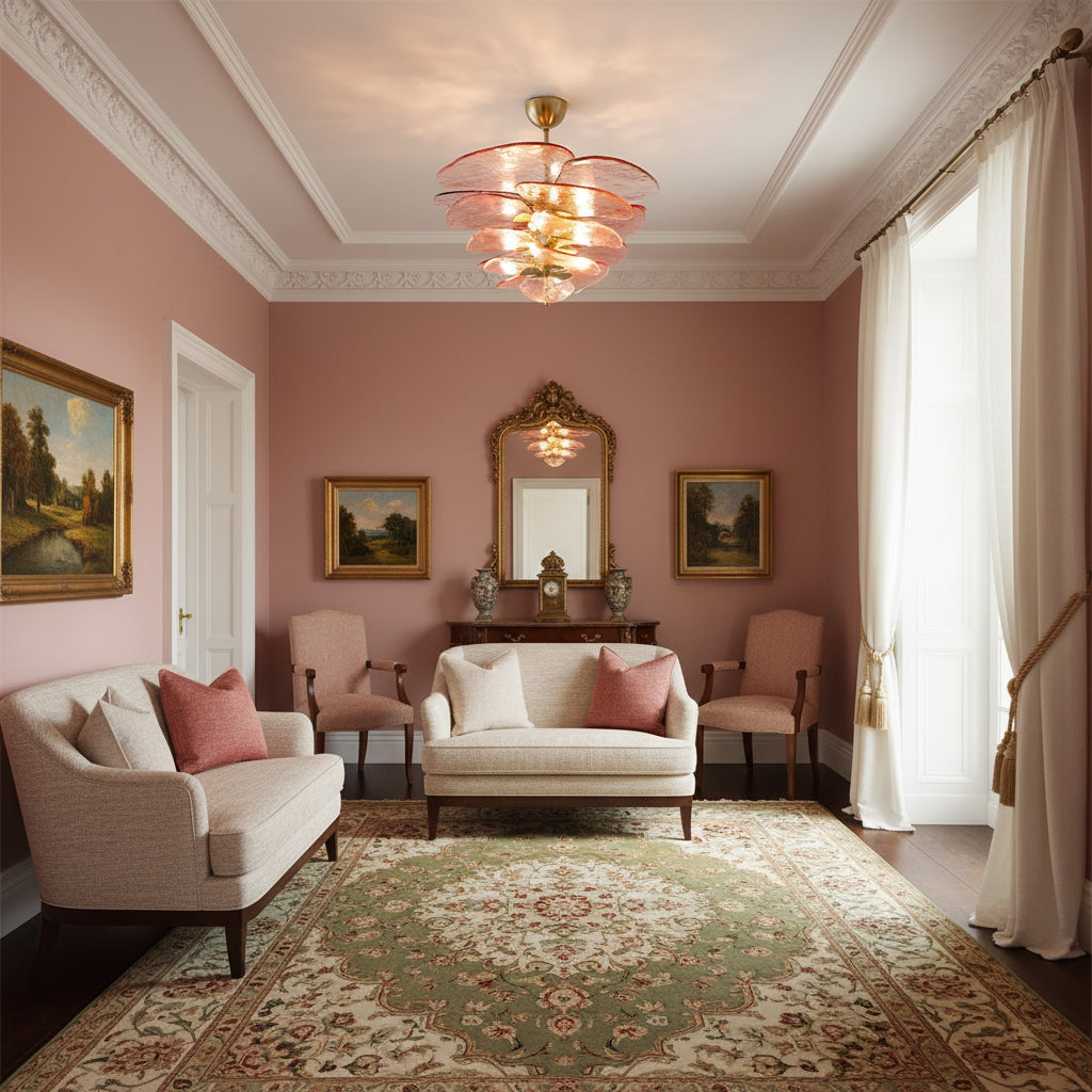 Lotus Leaf Layered Glass Chandelier