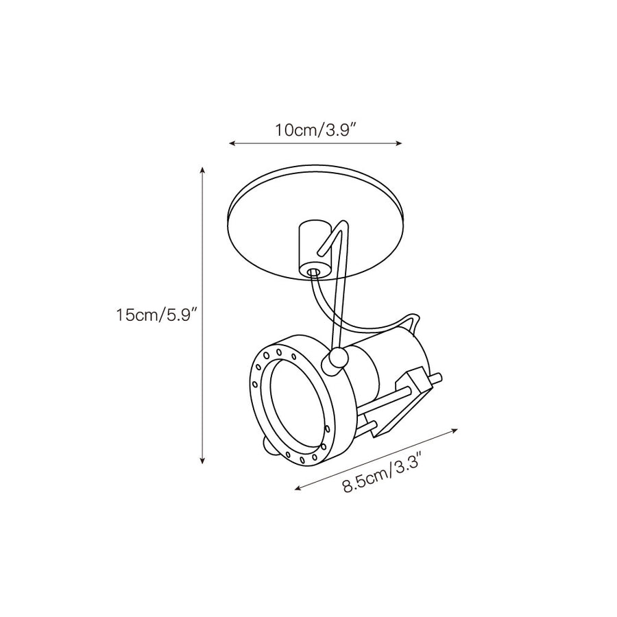 Lucide Industrial Nickel Ceiling Lamp – detail 3 — Dimension drawings 1