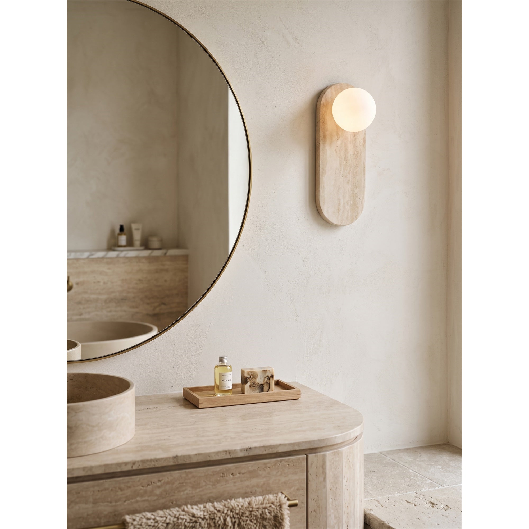 Lucie Travertine Sconce