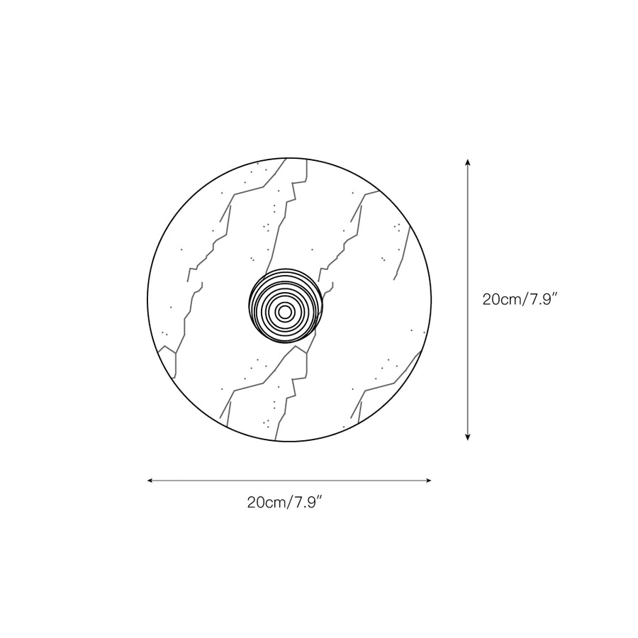 Lucie Round Marble Wall Lamp – detail 4 — Dimension drawings 1