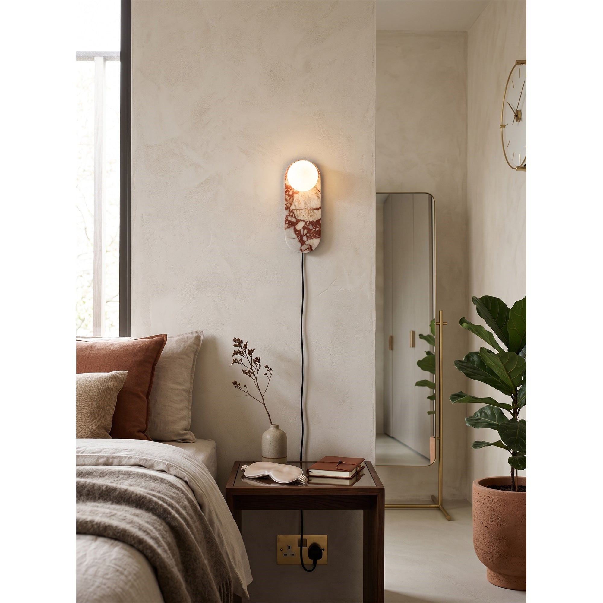 Lucie Red Plug-in Wall Lamp