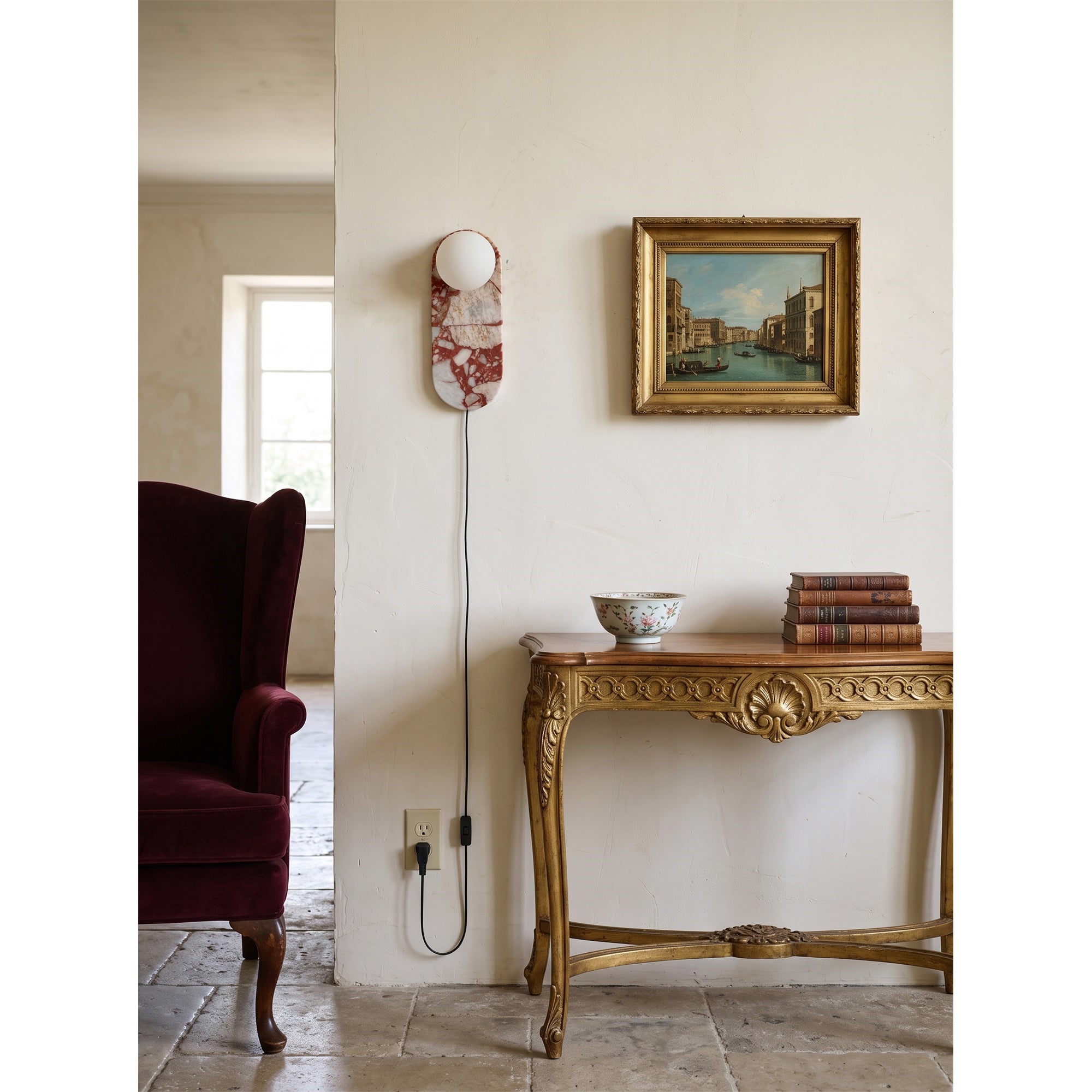 Lucie Red Plug-in Wall Lamp