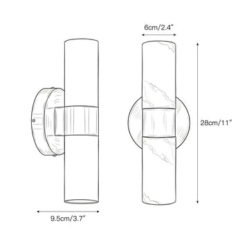 Luella Alabaster Wall Lamp – detail 3 — Dimension drawings 1
