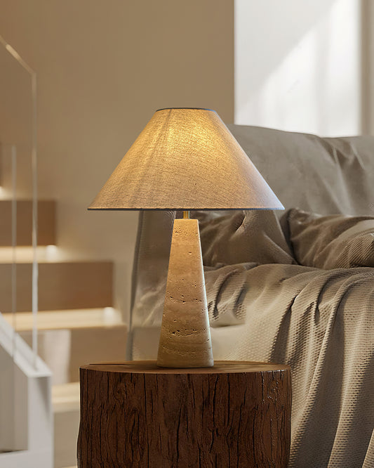 Lampe de table en travertin Lulu