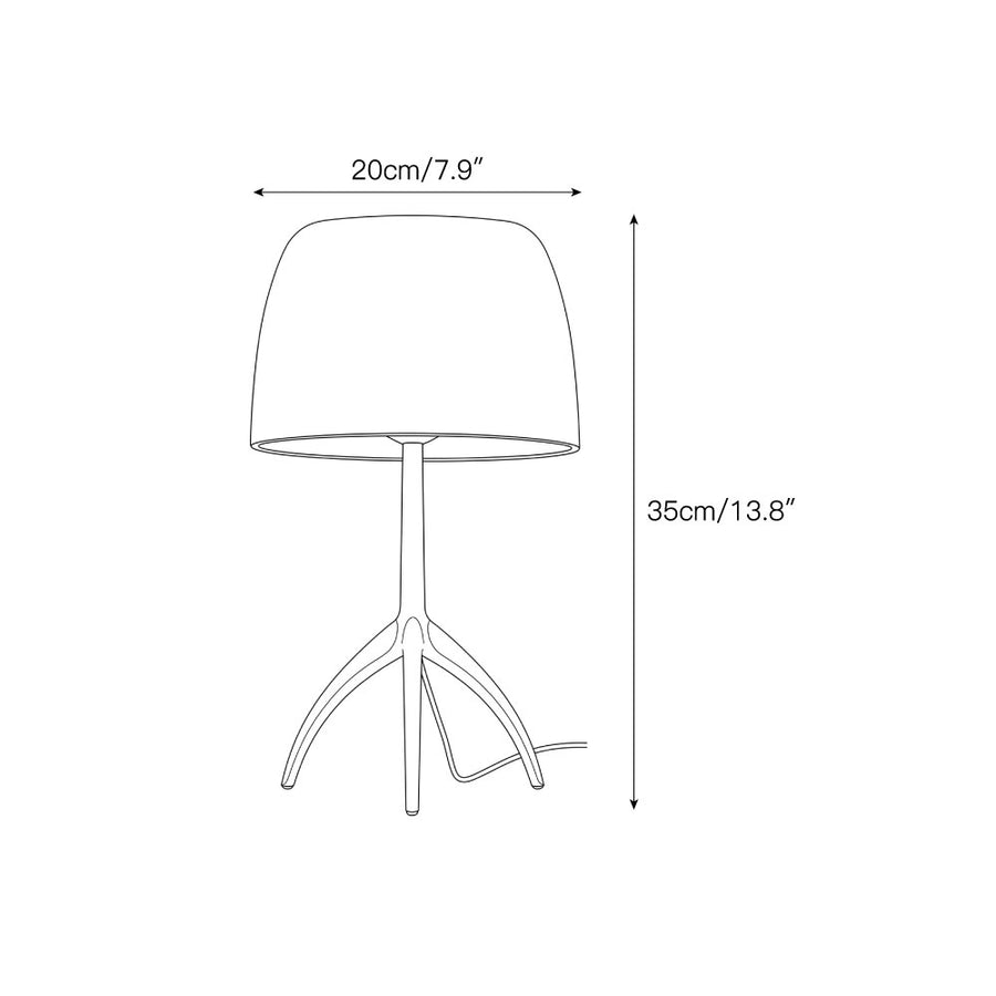 Rosso Mushroom Tripod Table Lamp – detail 3 — Dimension drawings 1