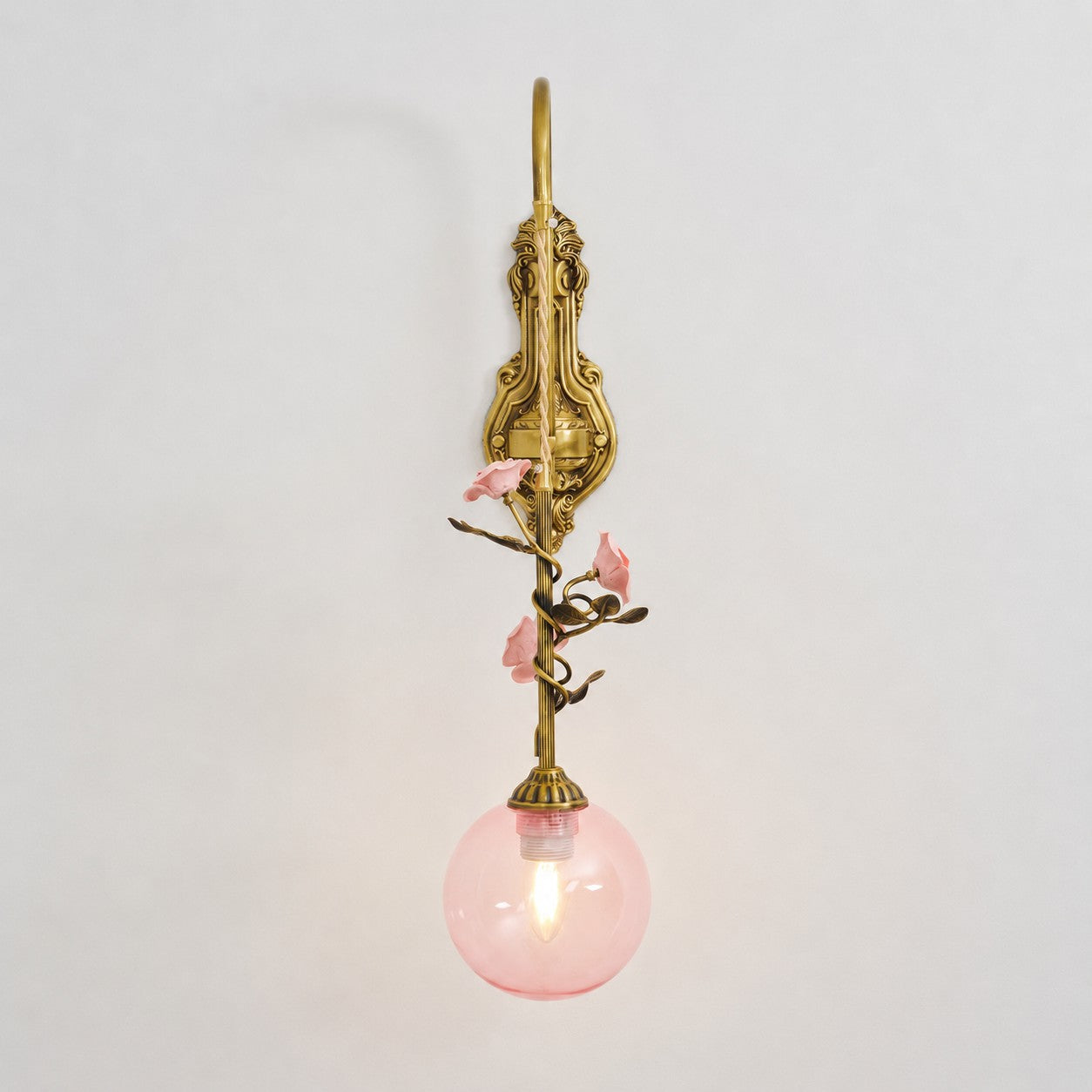 Evelyn Glass Rose Wall Sconce