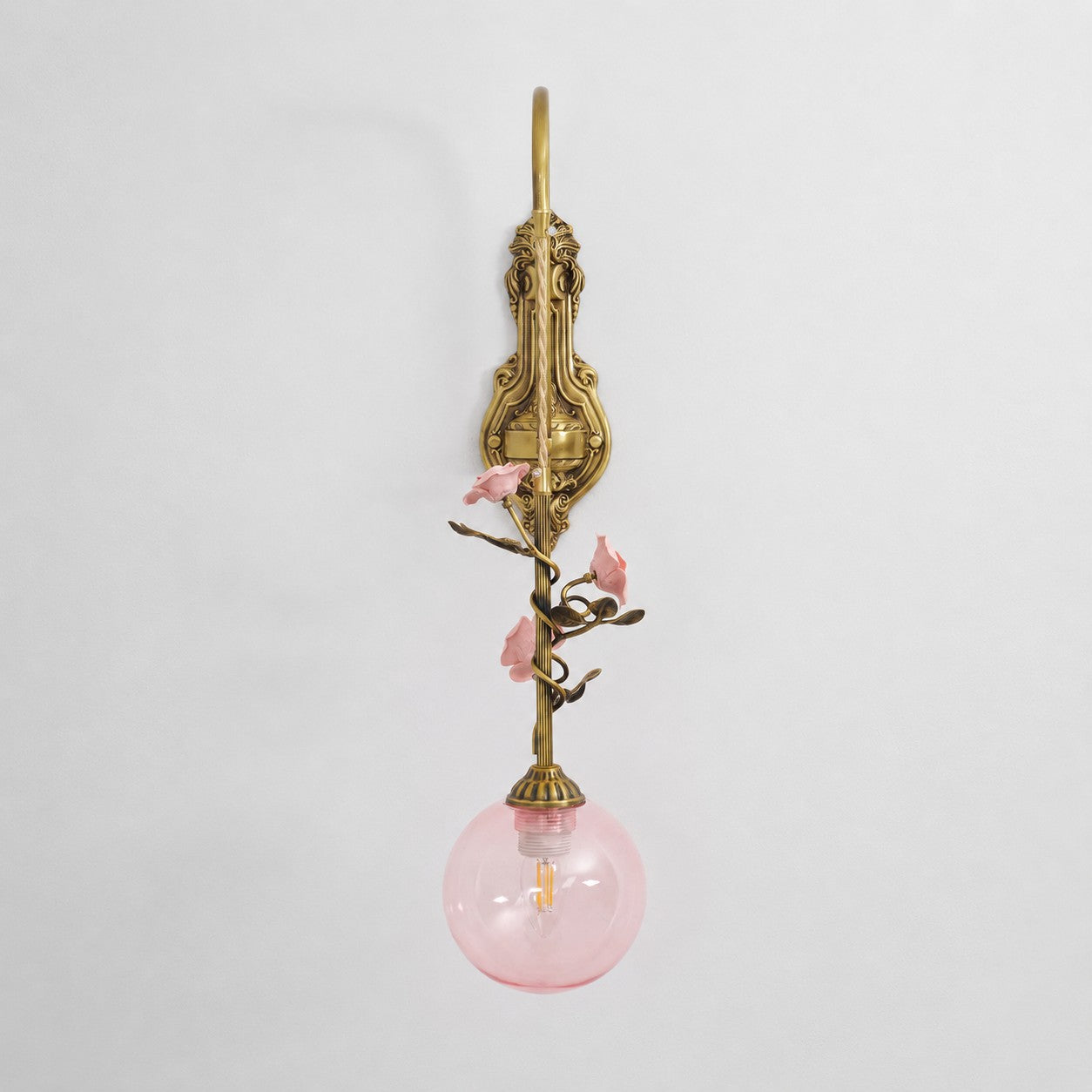 Evelyn Glass Rose Wall Sconce