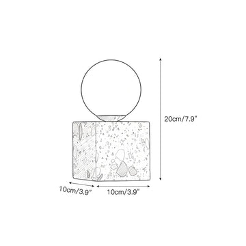 Lunas Terrazzo Cube Wall Sconce – detail 3 — Dimension drawings 1