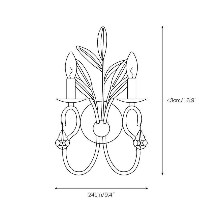 Lydia Crystal Sconces – detail 4 — Dimension drawings 2
