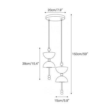 Lyra Alabaster Chandelier – detail 3 — Dimension drawings 1