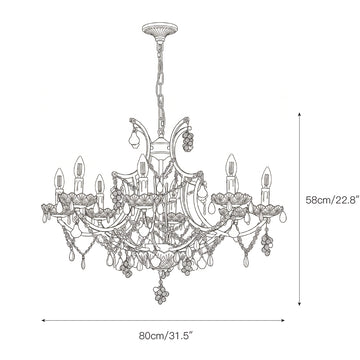Lyra Isadora Chandelier – detail 5 — Dimension drawings 3
