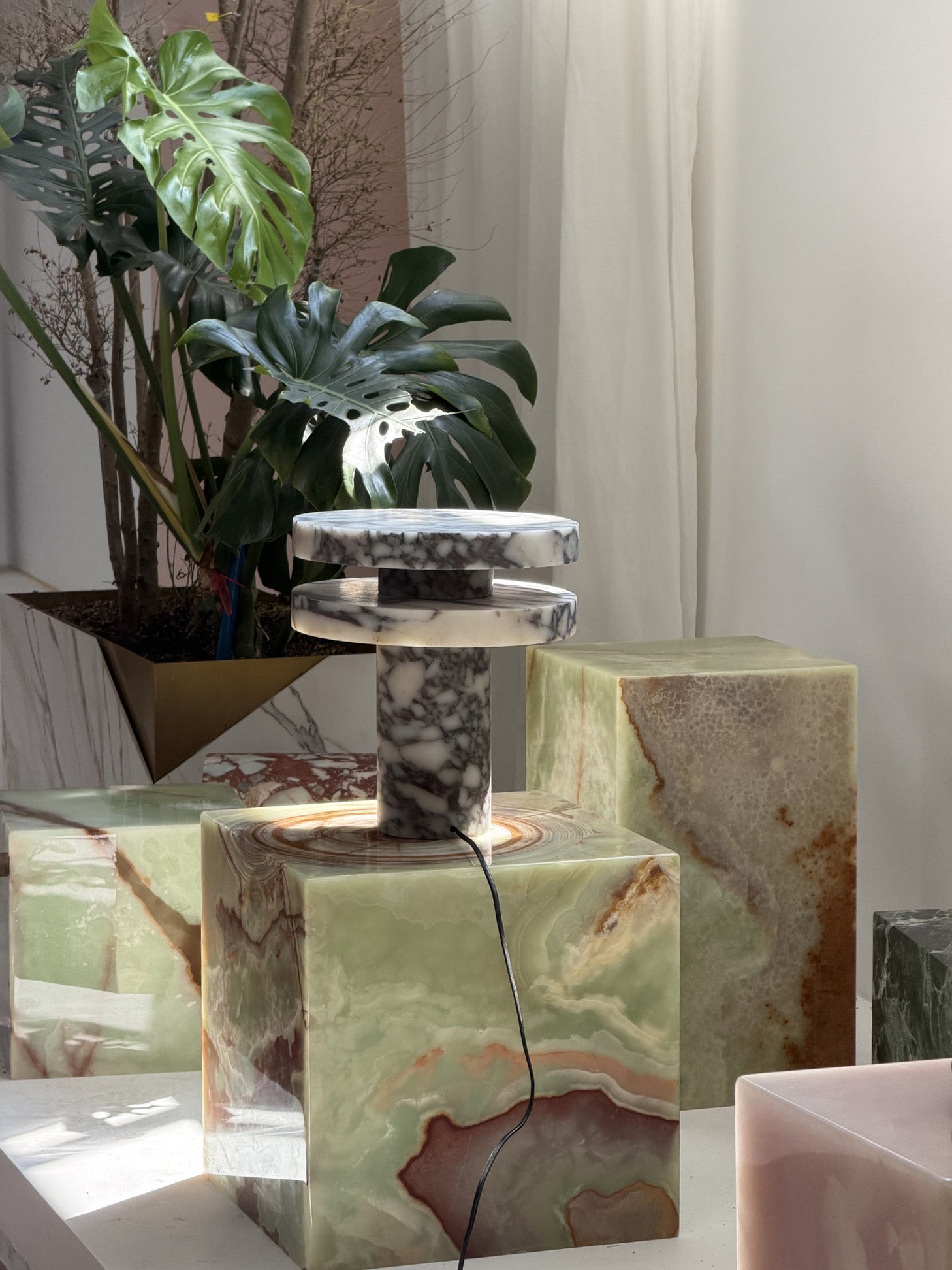 Pillar Marble Table Lamp