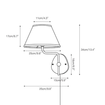 Magdalene Plug-in Wall Lamp – detail 3 — Dimension drawings 1
