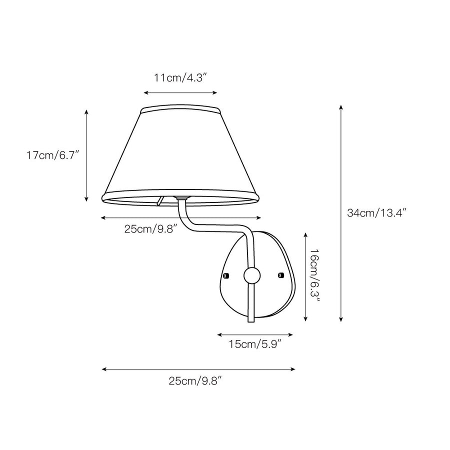 Magdalene Wall Lamp – detail 3 — Dimension drawings 1