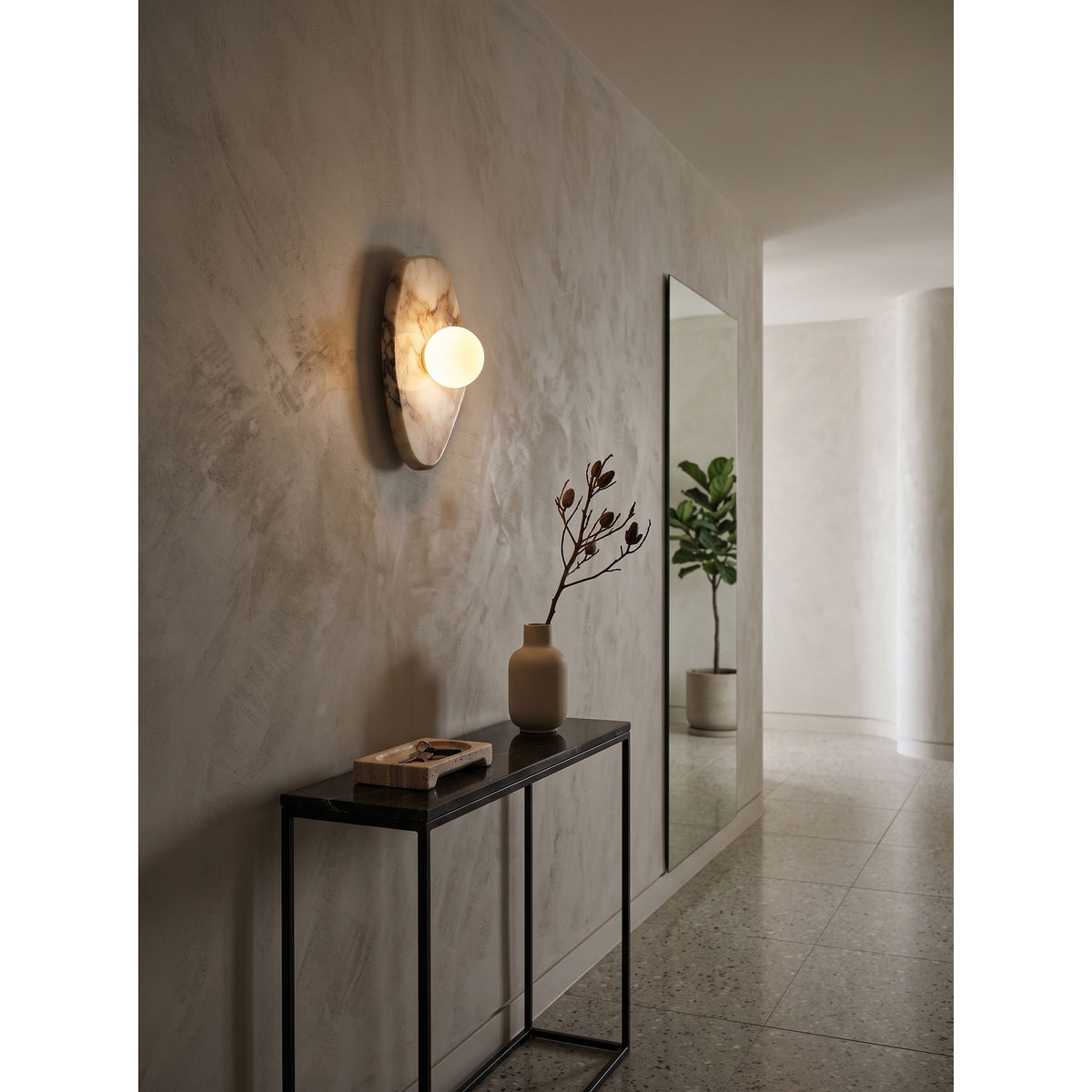 Marble Travertine Onyx Stone Collection Wall Lamp