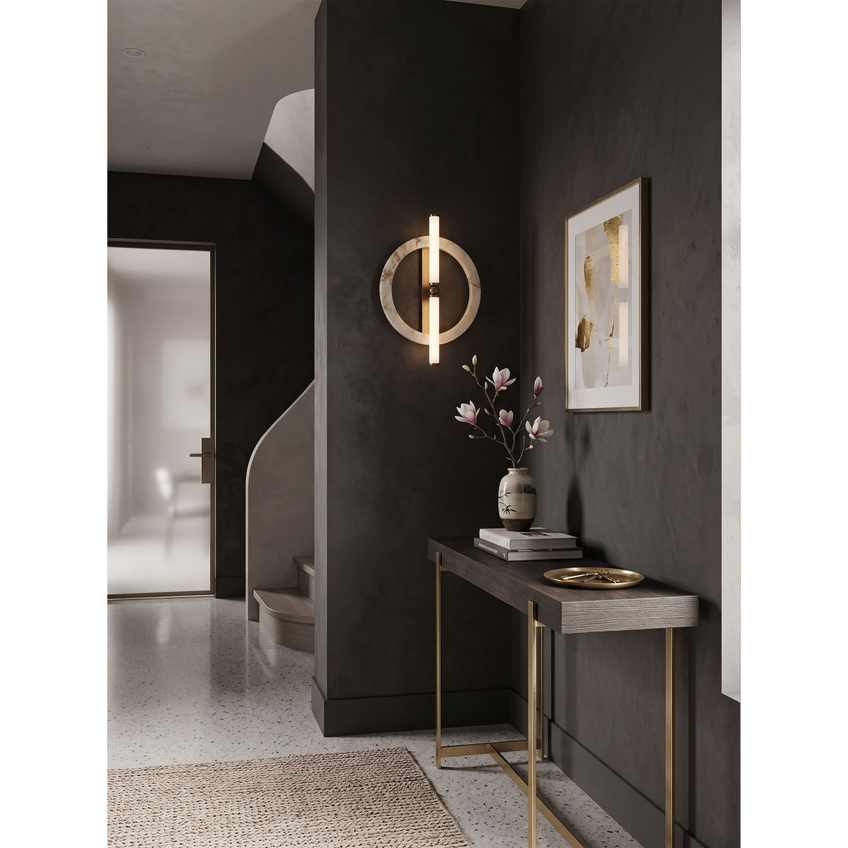 Marble Travertine Onyx Stone Collection Wall Lamp