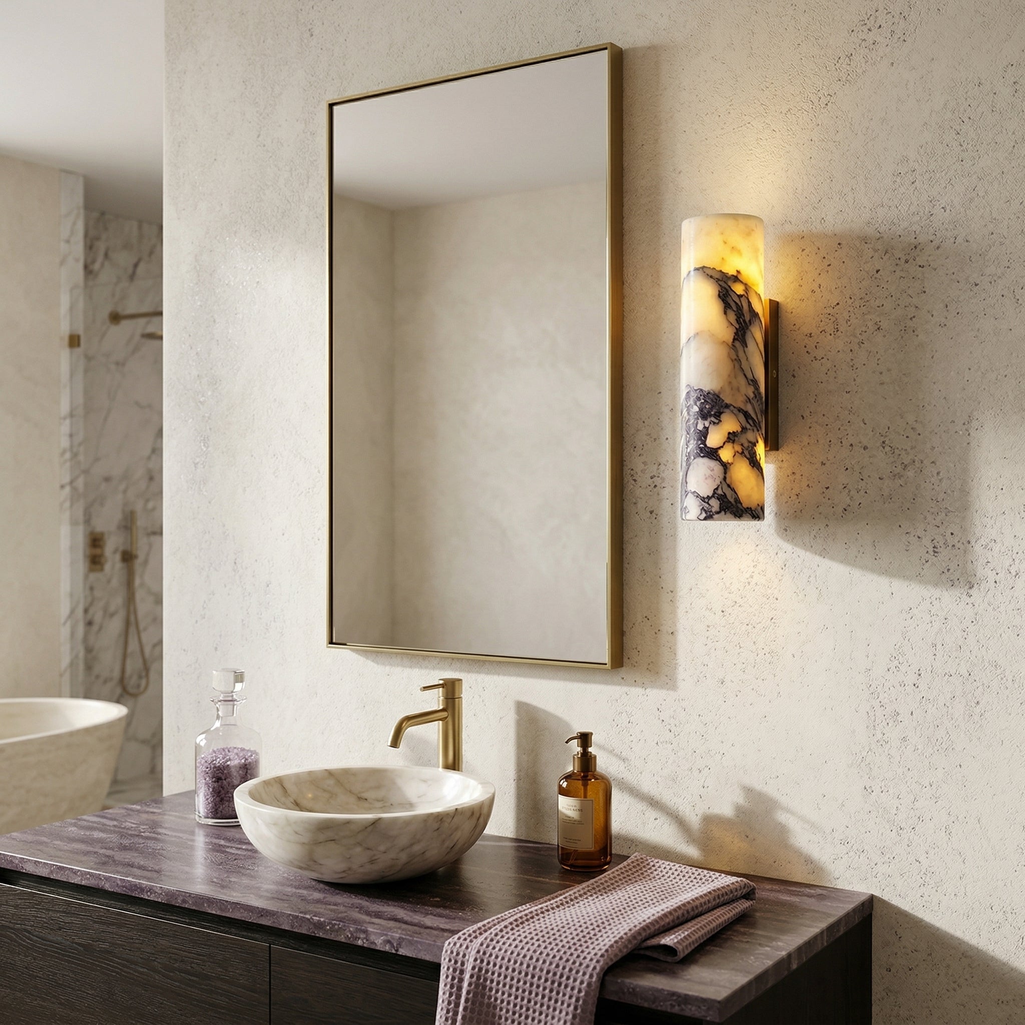 Tubular Marble Wall Lamp