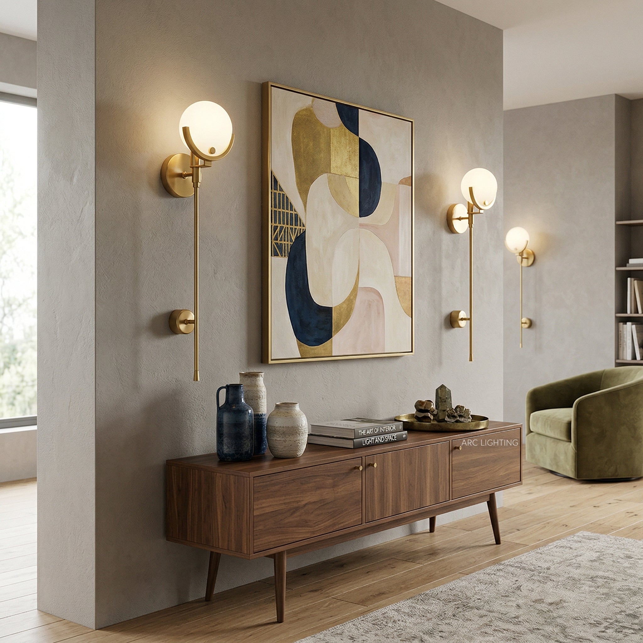 Ava Brass Alabaster Sconce